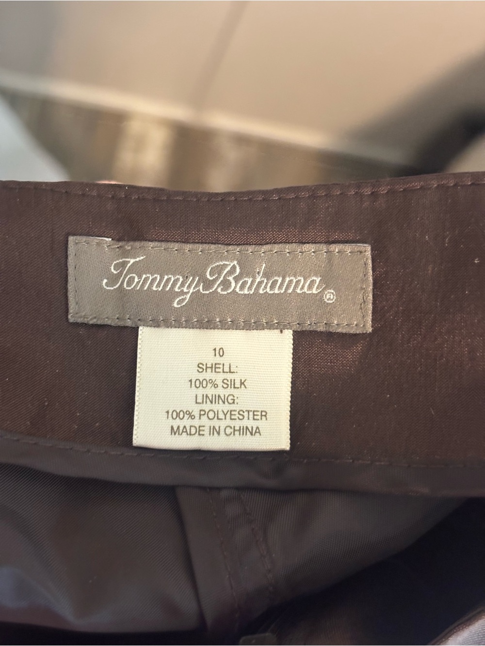 Tommy Bahama Woman’s Brown Silk Dress capris